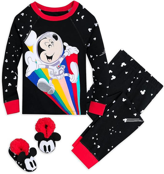 Mickey Mouse in Space Sleep Set for Kids - Size 10 - Pajamas PJ's Outfit w/ Slipper Socks