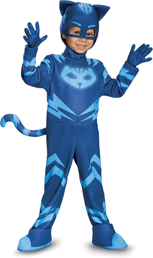 Catboy PJ Masks Toddler Glow in the Dark Deluxe Costume - Kids Size Small 2T