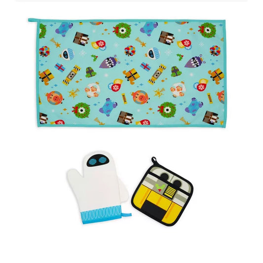 Disney Pixar Christmas Holiday Oven Mitt and Kitchen Towel Set