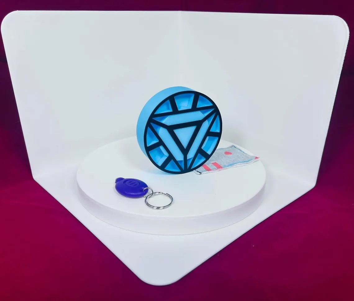 3D Custom Iron Man Inspired Light Up Arc Reactor Chest Piece Blue Glow Costume Cosplay Magnetic Accessory