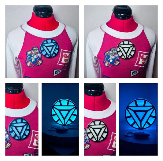 3D Iron Man Arc Reactor Custom Magnetic Chest Piece Glow in Dark + Free UV Light