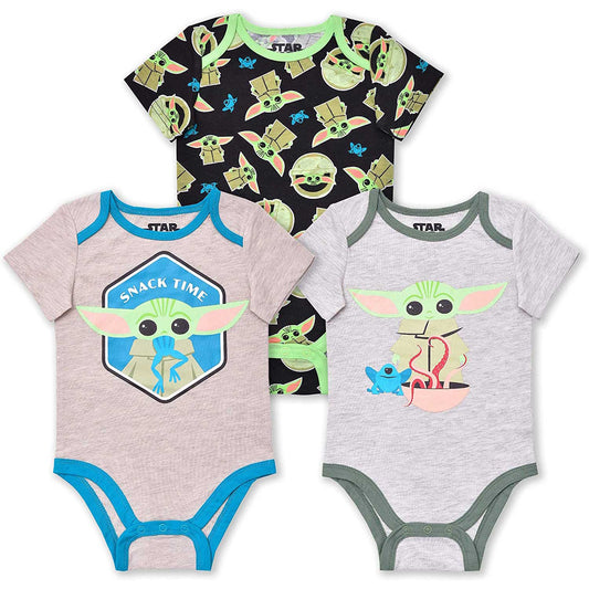 Grogu Mandalorian Infant Baby Bodysuit Three-Pack 3pc Set - Size 18 24 Months