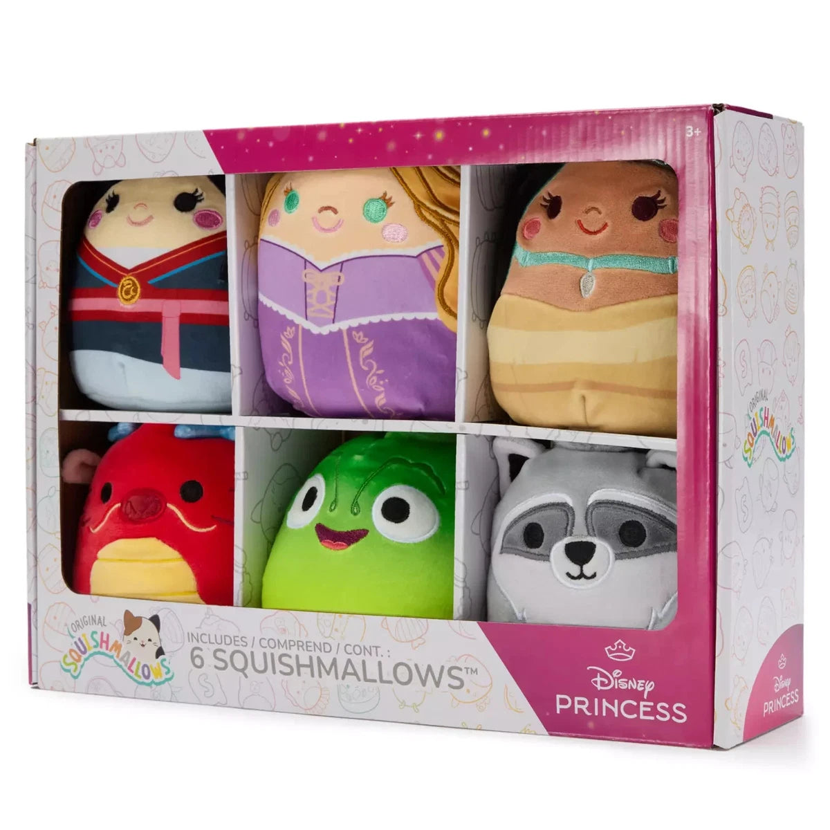Disney Princess Squishmallows Plush Set – Exclusive - Mulan Rapunzel Pocahontas