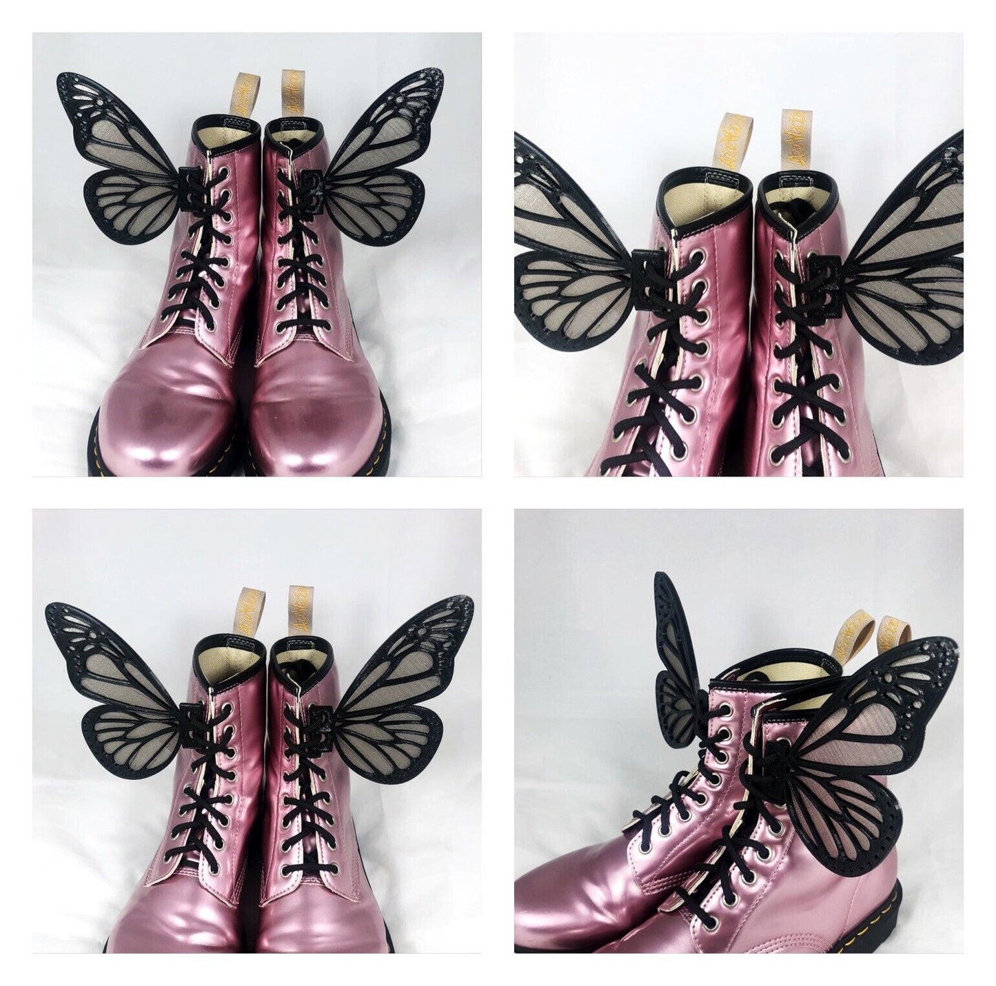 1pc 3D Butterfly Wings for Boots Shoes Roller Skates Costume Dress Lace Up Glow Dark