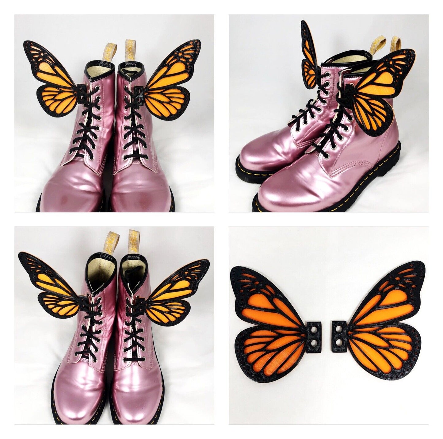 1pc 3D Butterfly Wings for Boots Shoes Roller Skates Costume Dress Lace Up Glow Dark