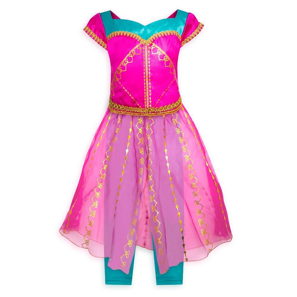 Disney Deluxe Jasmine 3 Dress Costume Set with Accessories for Girls - Aladdin