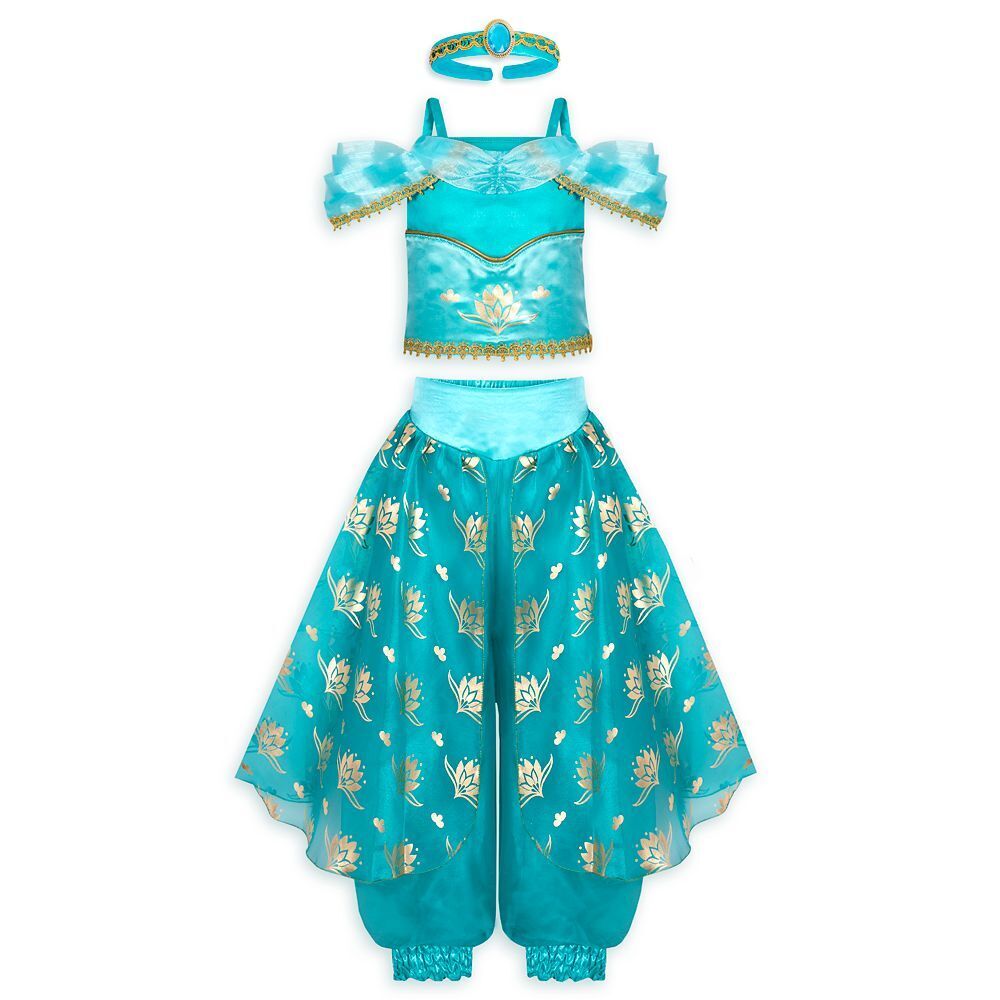 Disney Deluxe Jasmine 3 Dress Costume Set with Accessories for Girls - Aladdin