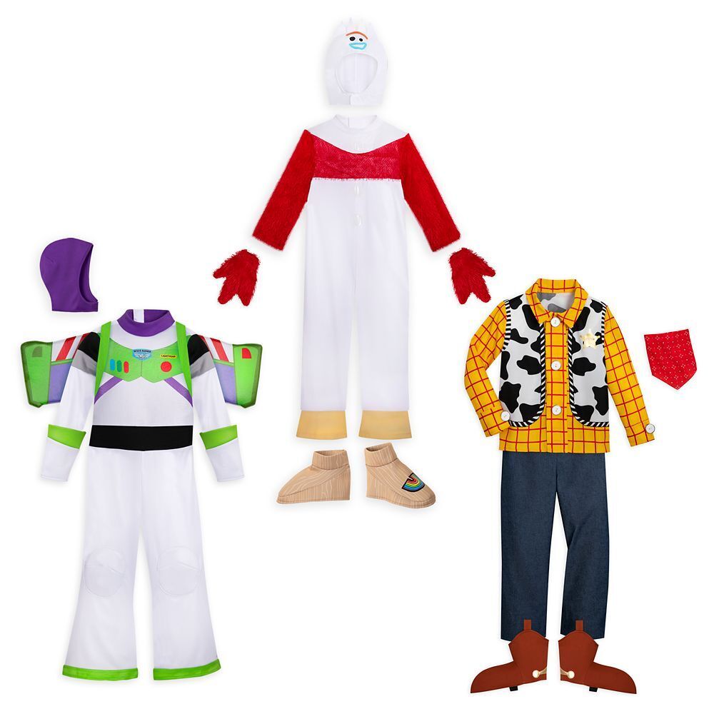 Disney Toy Story 3 Pack Deluxe Costume Set for Kids Buzz Woody & Forky