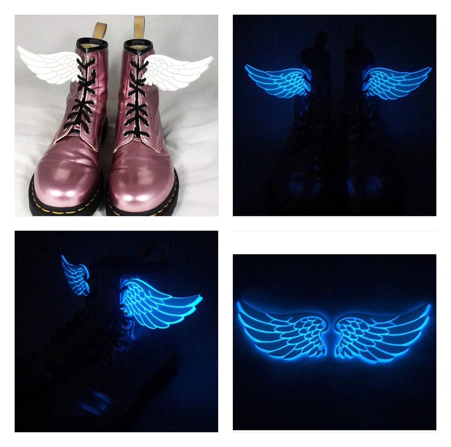 1pc 3D Angel Wings for Boots - Shoes - Roller Skates Costume Dress Up Glow in the Dark