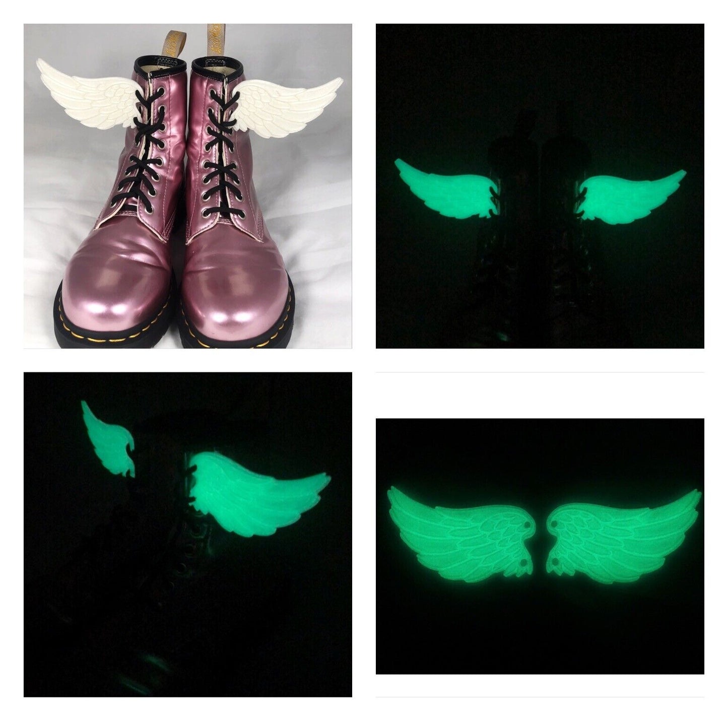 1pc 3D Angel Wings for Boots - Shoes - Roller Skates Costume Dress Up Glow in the Dark