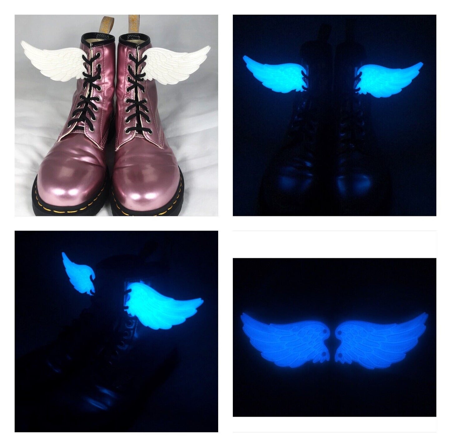 1pc 3D Angel Wings for Boots - Shoes - Roller Skates Costume Dress Up Glow in the Dark