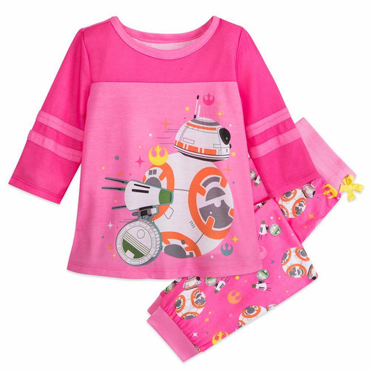 Star Wars BB-8 Robot Pajamas PJ Pals Set for Girls Size 5/6 - Pink