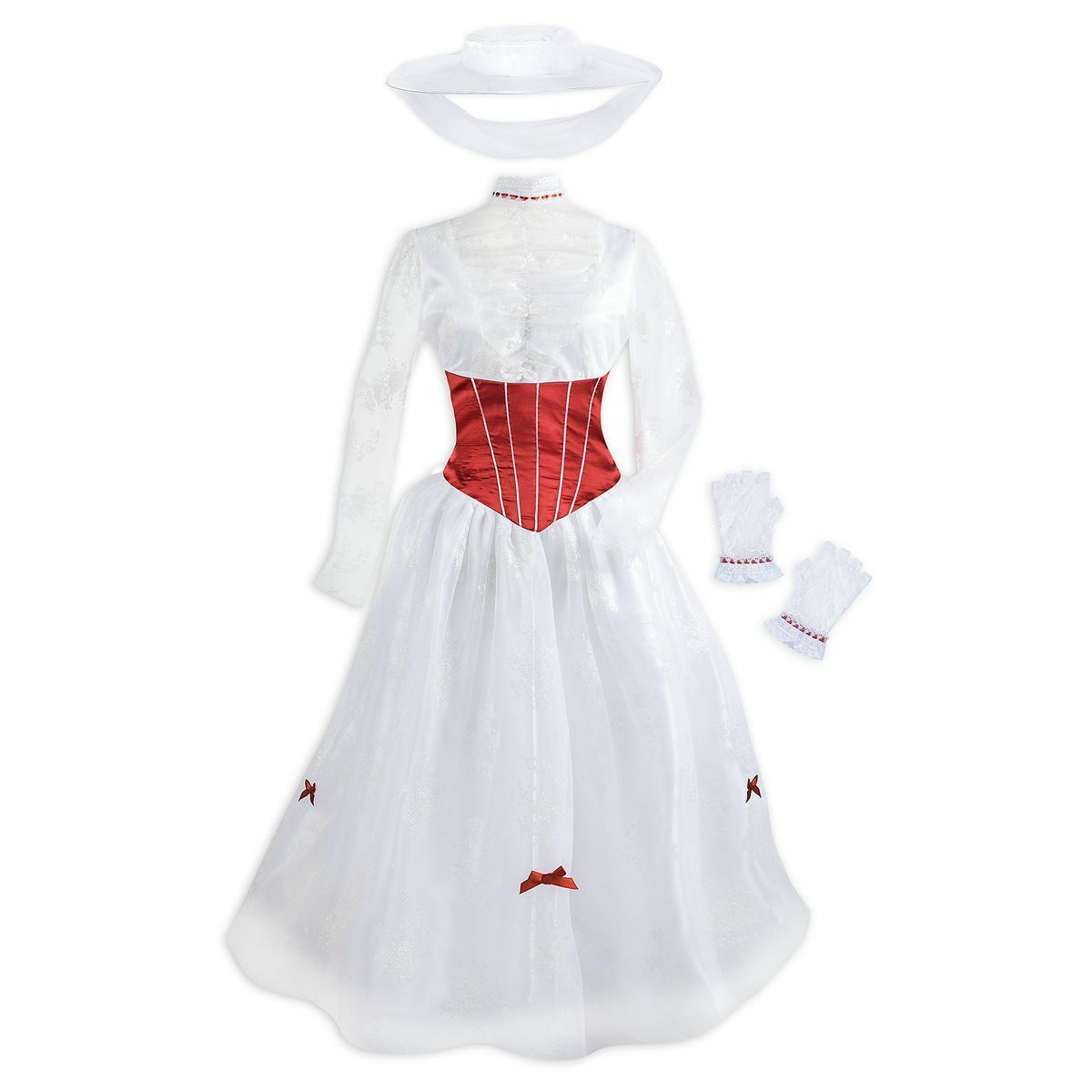 Disney Mary Poppins Woman's Costume Set with Dress, Hat & Gloves - Adults