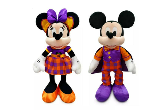 Disney 2pc Mickey & Minnie Mouse Halloween Costume Plush Set Toy 15" H