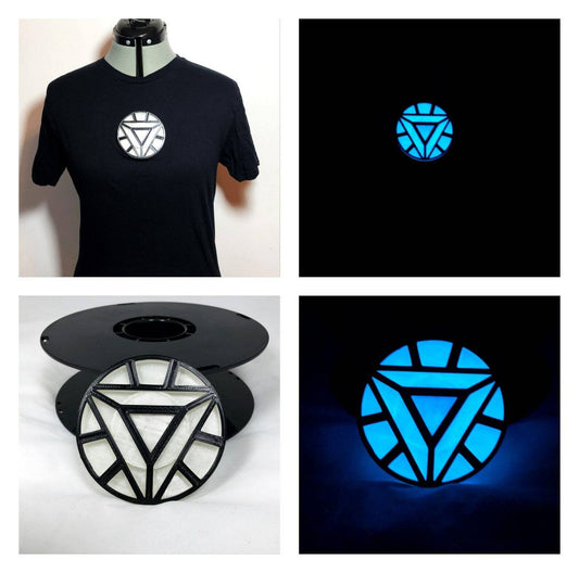 3D Iron Man Arc Reactor Custom Magnetic Chest Piece Glow in Dark + Free UV Light