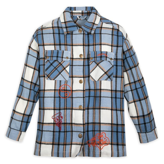Disney Turning Red Panda Plaid Flannel Shirt for Women Size Medium