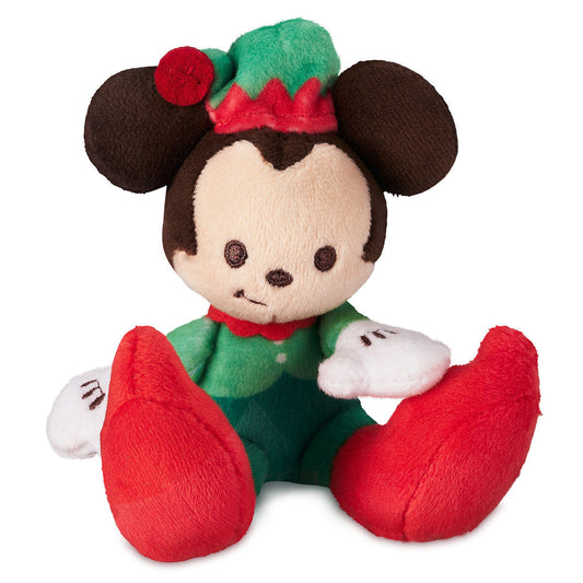 Disney Mickey Mouse Elf Holiday Tiny Big Feet Small Plush Toy Doll