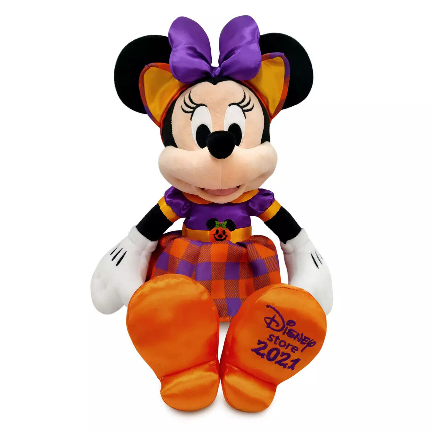 Disney Minnie Mouse Halloween Plaid Costume Outfit Plush Stuffed Toy 15" H