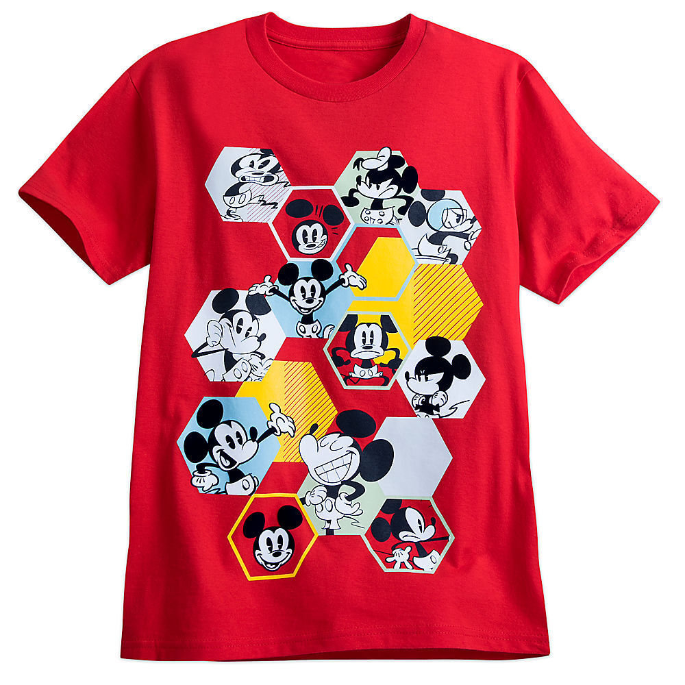 Disney Mickey Mouse Cartoon Mens Red T Shirt Tee