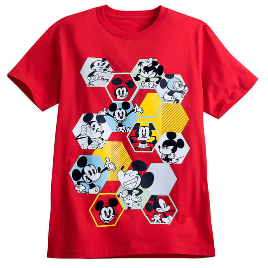 Disney Mickey Mouse Cartoon Mens Red T Shirt Tee