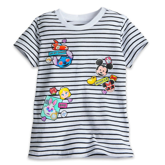 Disney Emoji Minnie Mickey Mouse Alice Stitch T Shirt Girls Size 2/3 Toddler