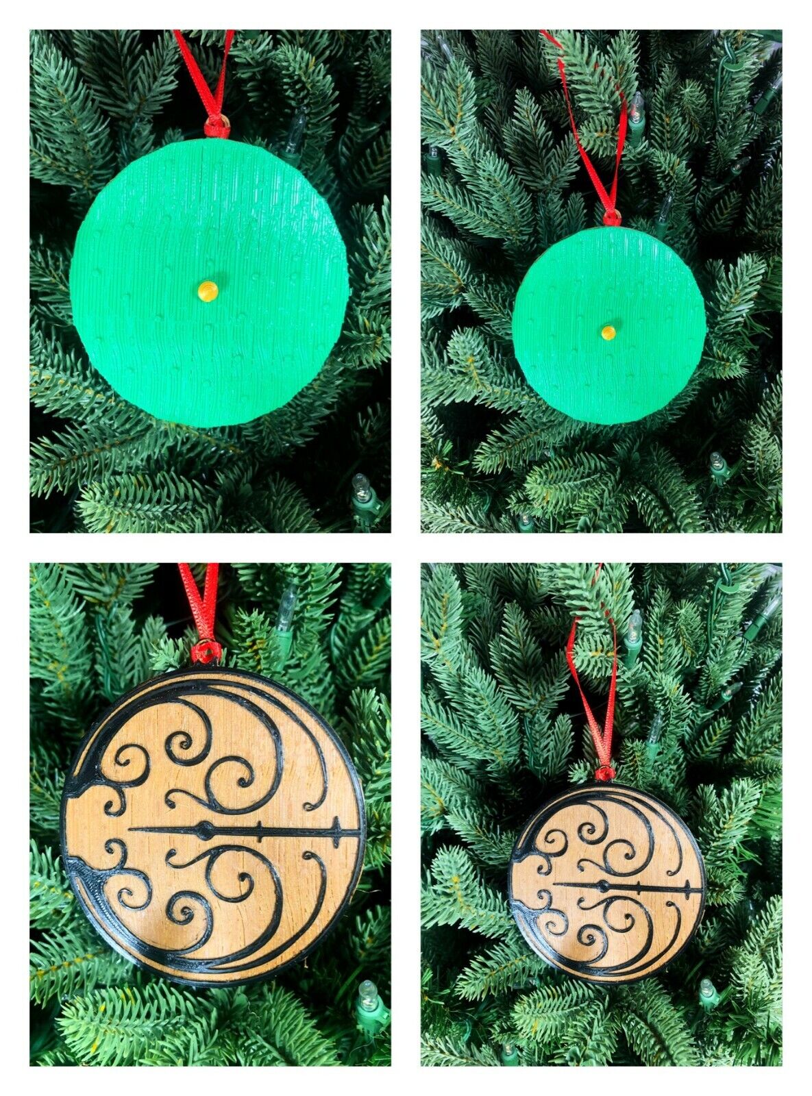 3D Lord of the Rings Inspired Holiday Christmas Ornaments Custom Homemade LOTR