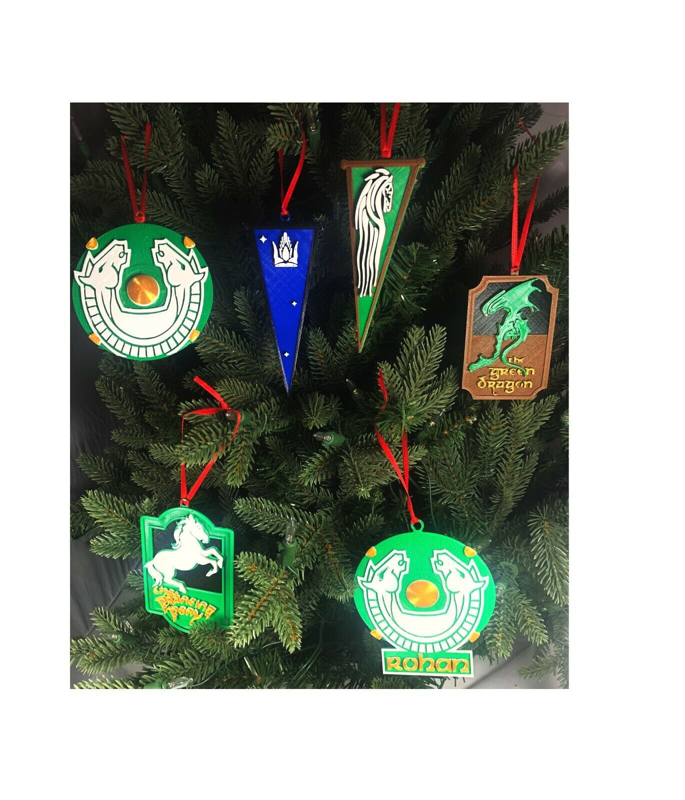 3D Lord of the Rings Inspired Holiday Christmas Ornaments Custom Homemade LOTR