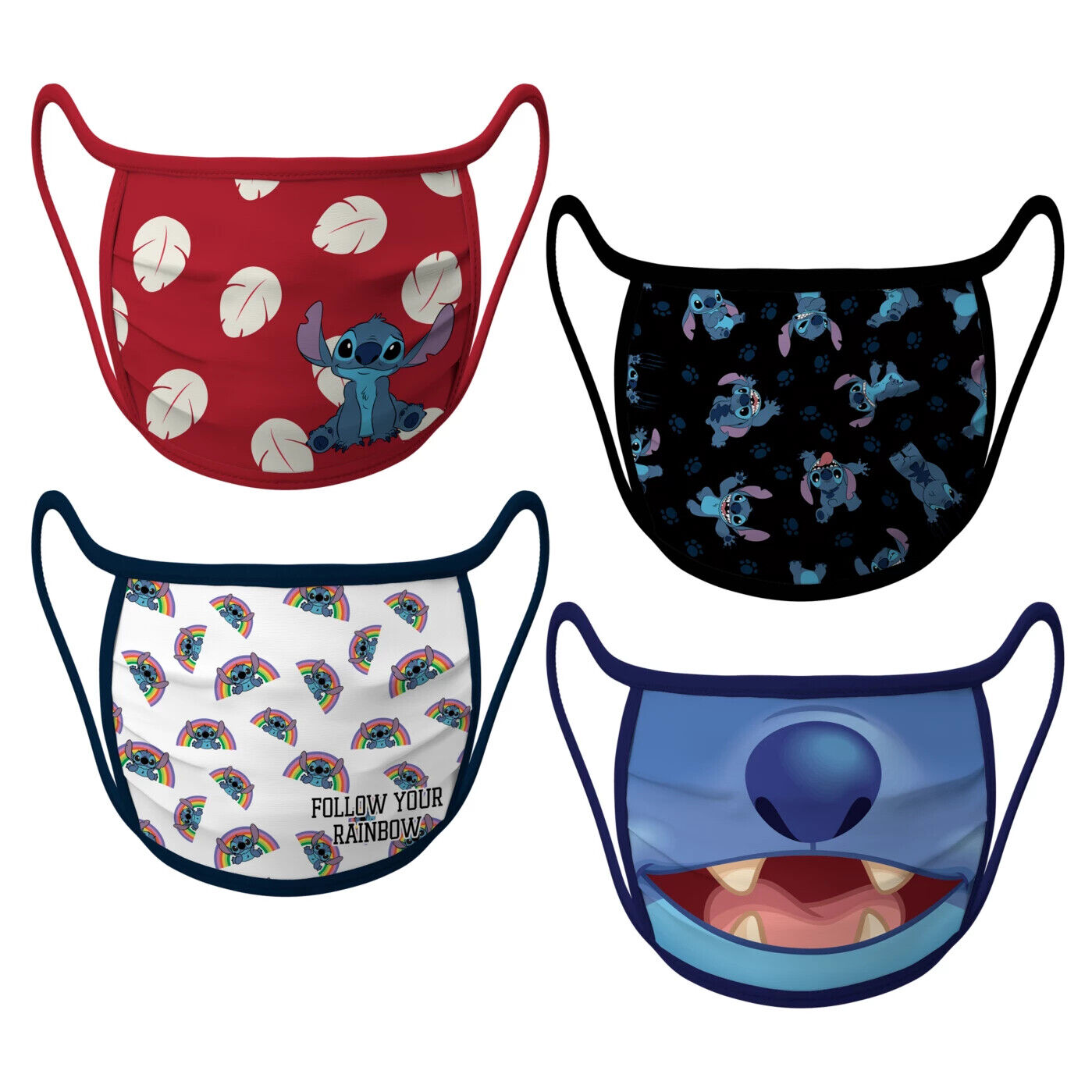 Disney Lilo & Stitch Cloth Face Mask 4 Pack Set