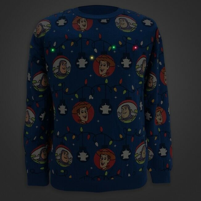 Toy Story Buzz Woody Light Up Holiday Christmas Sweater for Adults