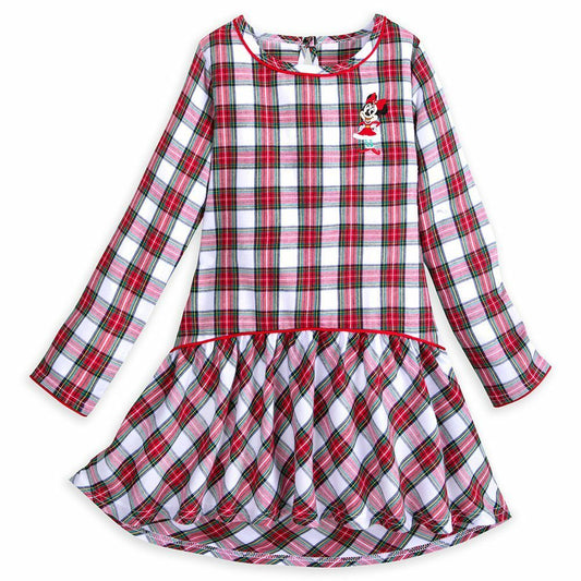 Minnie Mouse Plaid Nightshirt Holiday Christmas Pajamas for Girls