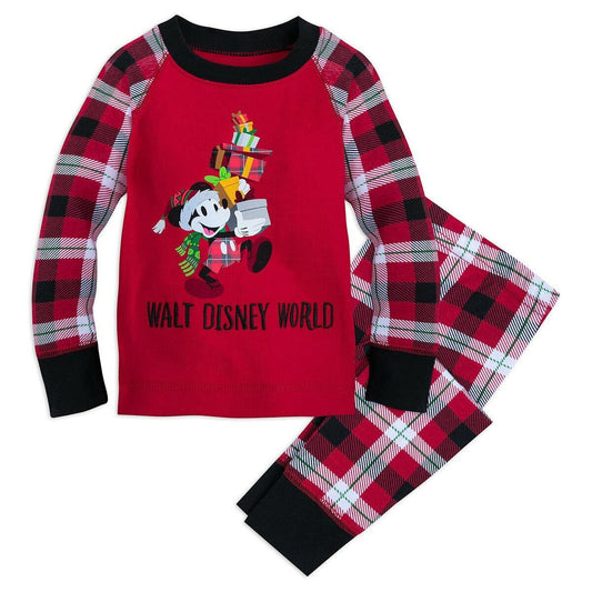 Santa Mickey Mouse Holiday Pajama Baby Set - Walt Disney World Size 0 3 Months