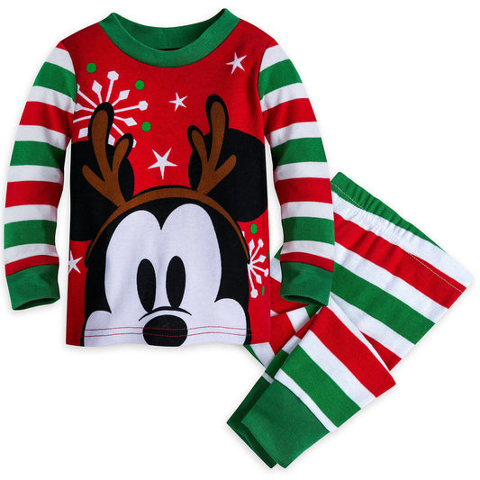 Mickey Mouse Holiday Christmas Pajamas Baby Boys Size 0 3 Months PJ's