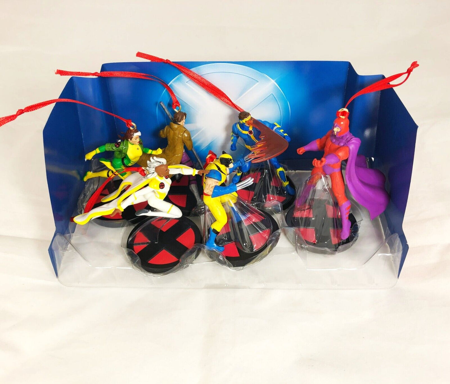 X-Men Custom 6pc Ornaments Figure Set - Wolverine Cyclops Storm Rogue Gambit Magneto