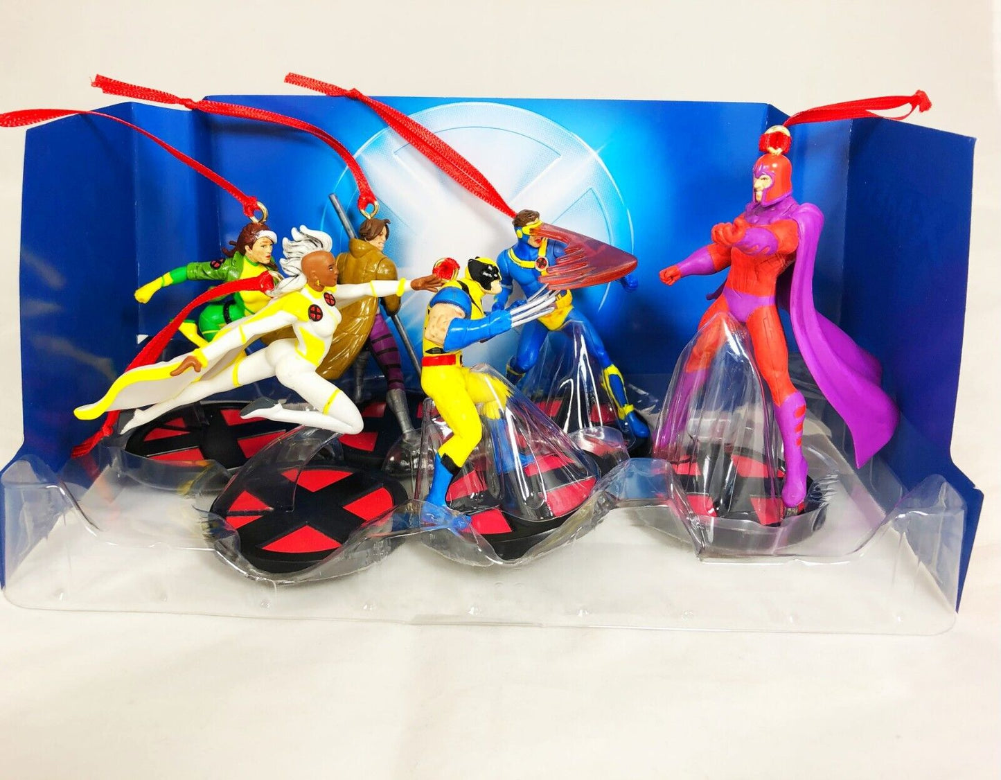 X-Men Custom 6pc Ornaments Figure Set - Wolverine Cyclops Storm Rogue Gambit Magneto