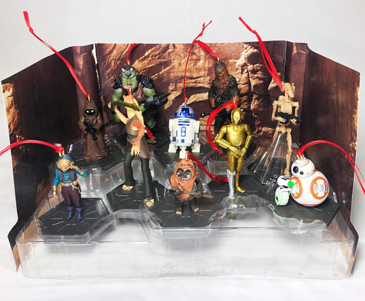 Star Wars Custom 10pc Ornament Set R2-D2 C-3PO BB-8 Ewok Chewie Jar Jar