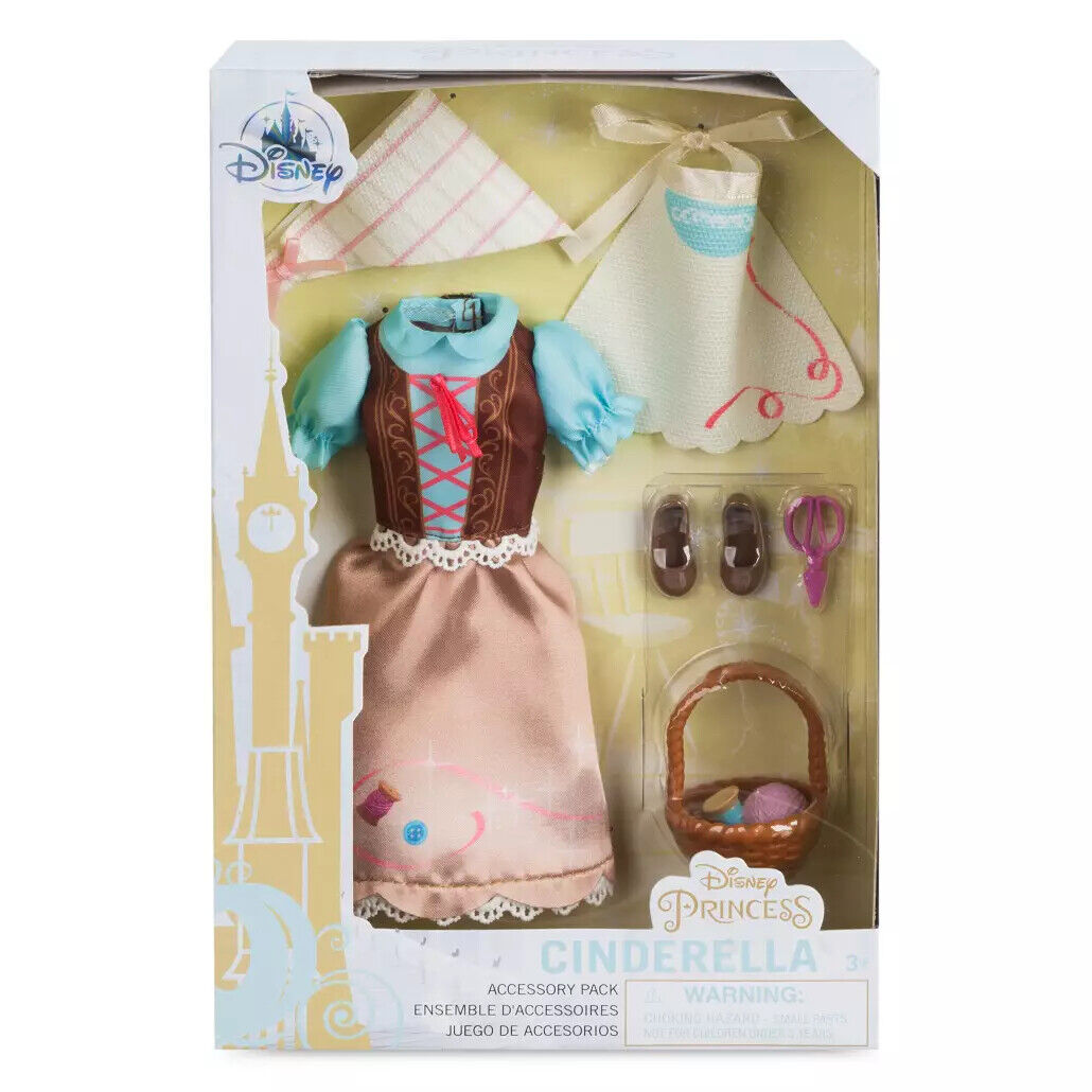 Cinderella Princess Classic Doll Dress Costume Accessory Set Pack