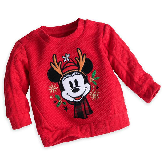 Minnie Mouse Winter Sweater For Baby Girls - Holiday Christmas Shirt