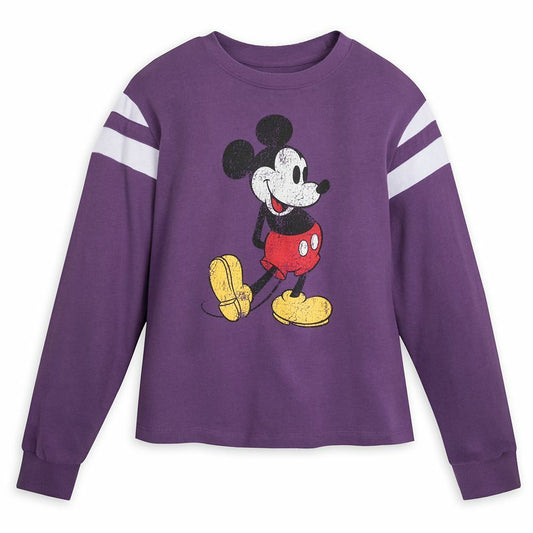 Disney Mickey Mouse Semi-Cropped Pullover Top Women - Purple Spirit Jersey