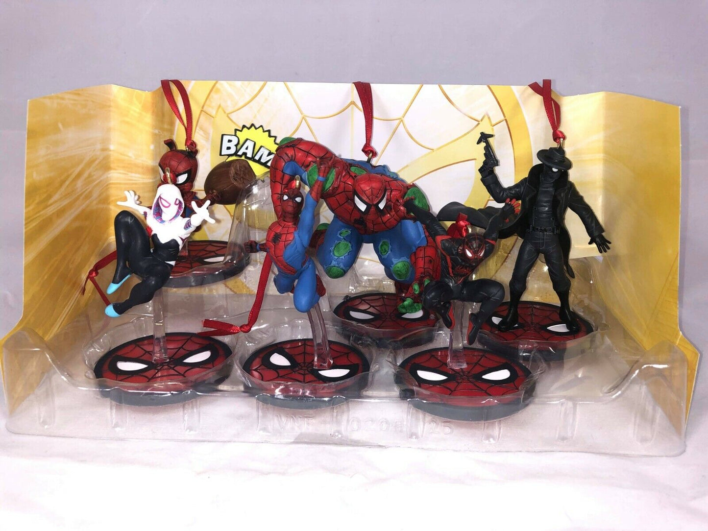 Disney Spiderman Custom Christmas Ornaments Figure 6pc Set Miles Gwen Hulk - Spider Verse