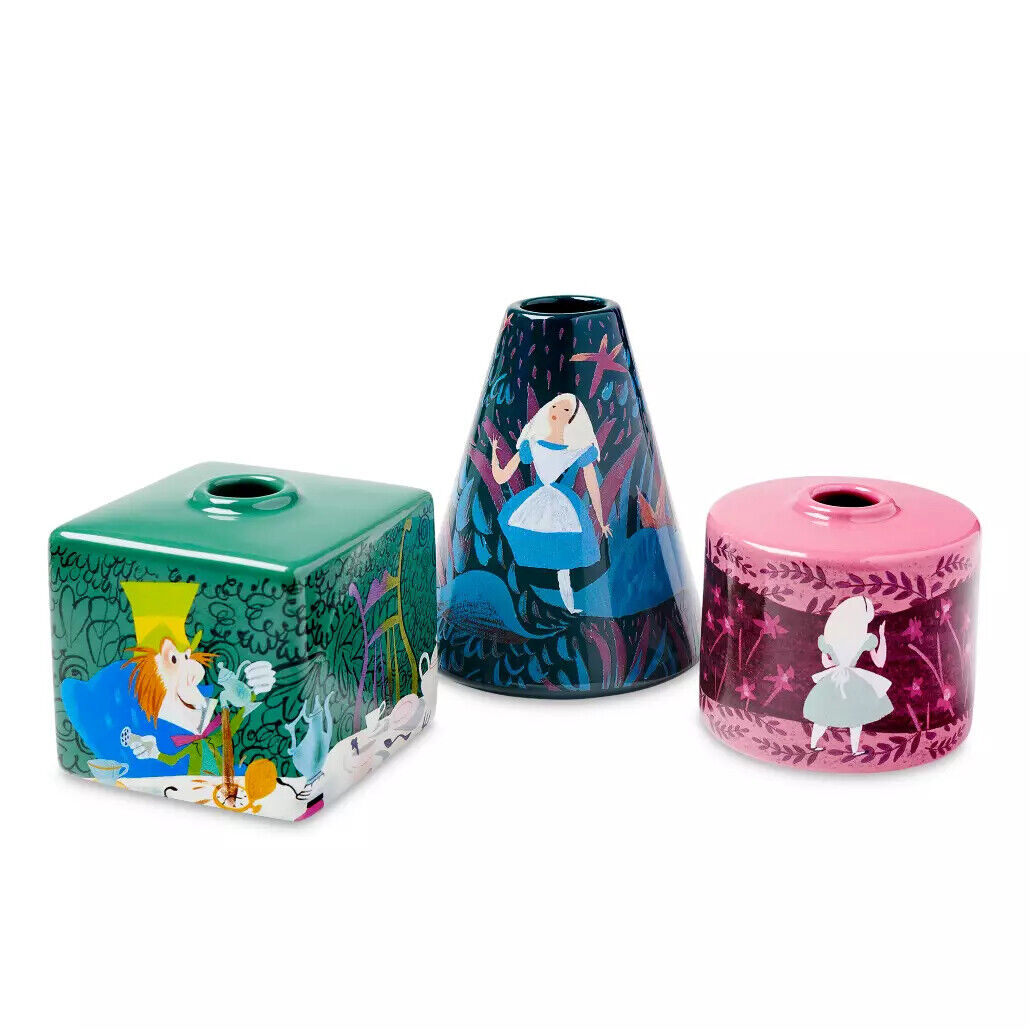 Alice in Wonderland by Mary Blair Vase Set 3pc