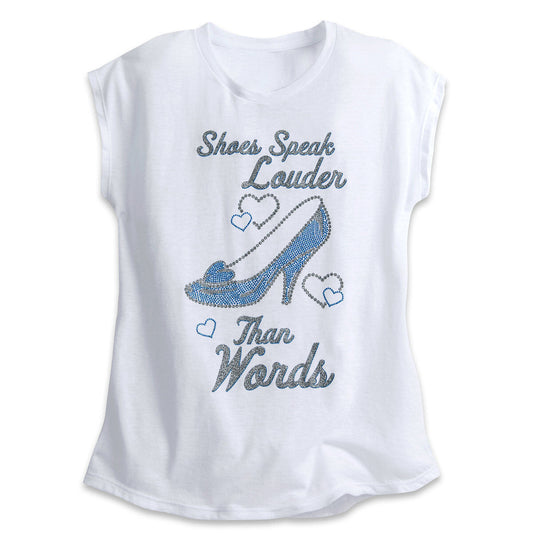 Disney Princess Cinderella Cap Sleeve Tee Shirt for Girls Youth Size Small 5/6 - Glass Slipper Shoes