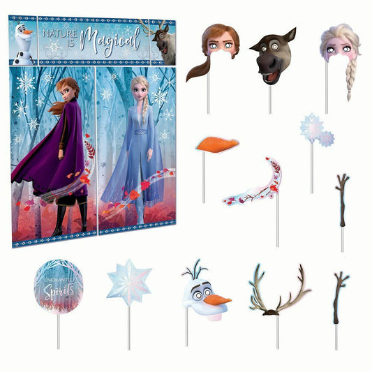 Disney Frozen 2 Photo Background with Props Set - Anna Elsa Sven Olaf