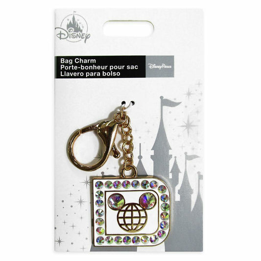 Disney Parks Mickey Mouse Walt Disney World ''D'' Icon Jeweled Bag - Charm Jewelry Keychain