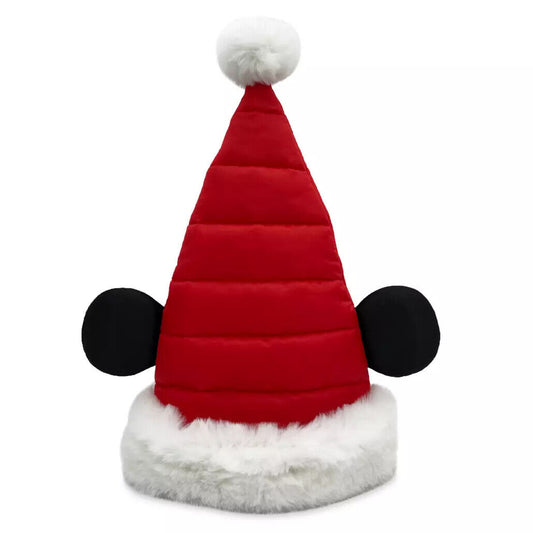 Disney Mickey Mouse Quilted Santa Hat Cap for Adults - Holiday Christmas Accessory