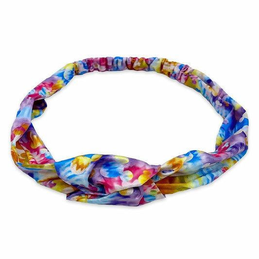 Mickey Mouse Icon Rainbow Tie-Dye Wrap Headband for Adults - One Size