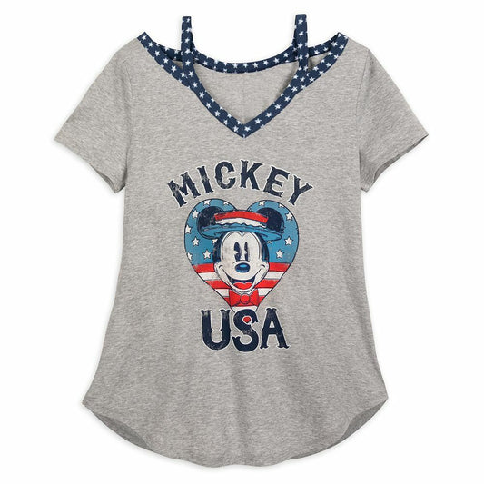 Mickey Mouse ''USA'' Americana T-Shirt Tee for Women - Size Small