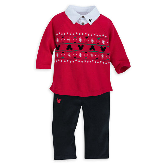 Disney Holiday Mickey Mouse Sweater & Pants Set for Baby 0 3 Months - Christmas