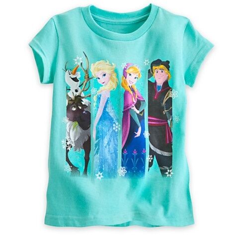 Disney Frozen Girls T Shirt Anna Elsa Sven Olaf - Size 4