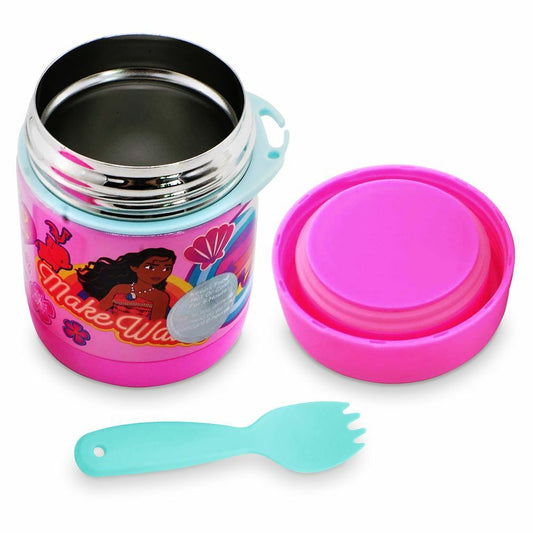 Disney Princess Hot & Cold Food Container w/ Spork Kids School Lunch Accessory