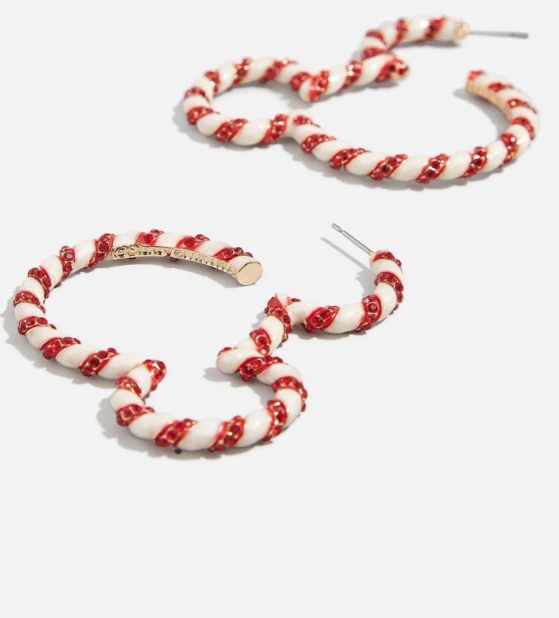 Mickey & Friends BaubleBar Women's Candy Cane Hoop Earrings